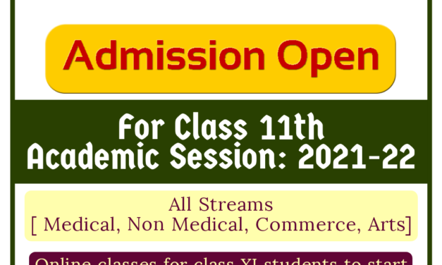 Admission Open for Class XI